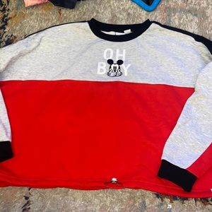 Never been worn Mickey Mouse crop sweatshirt - sized large